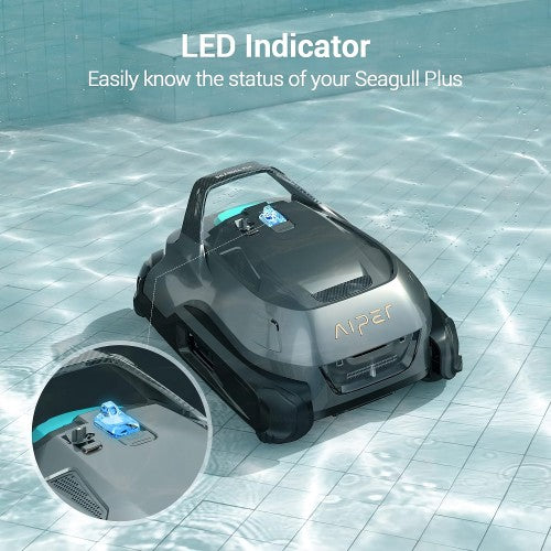 AIPER SEAGULL PLUS Cordless Pool Vacuum, Robotic Pool Cleaner with Strong Suction, LED Indicator for Above/In-Ground Flat Pools Up to 60 ft AIPER SEAGULL PLUS Cordless Pool Vacuum, Robotic Pool Cleaner with Strong Suction, LED Indicator for Above/In-Ground Flat Pools Up to 60 ft